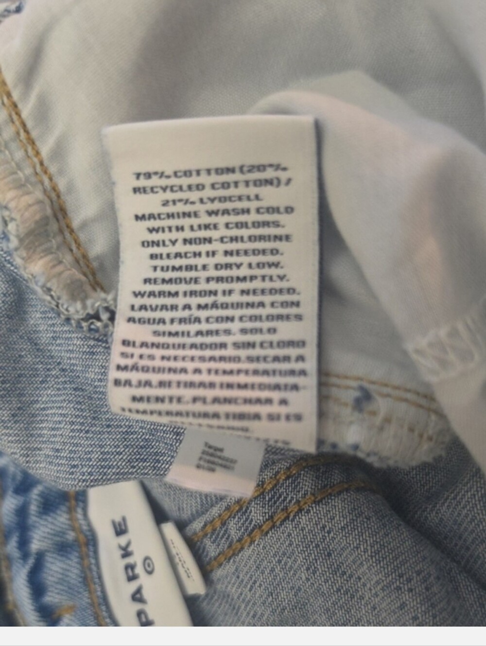 Parke Women's Mid-Rise Drawstring Baggy Jeans, Size 4 - Light Wash - Picture 7 of 10